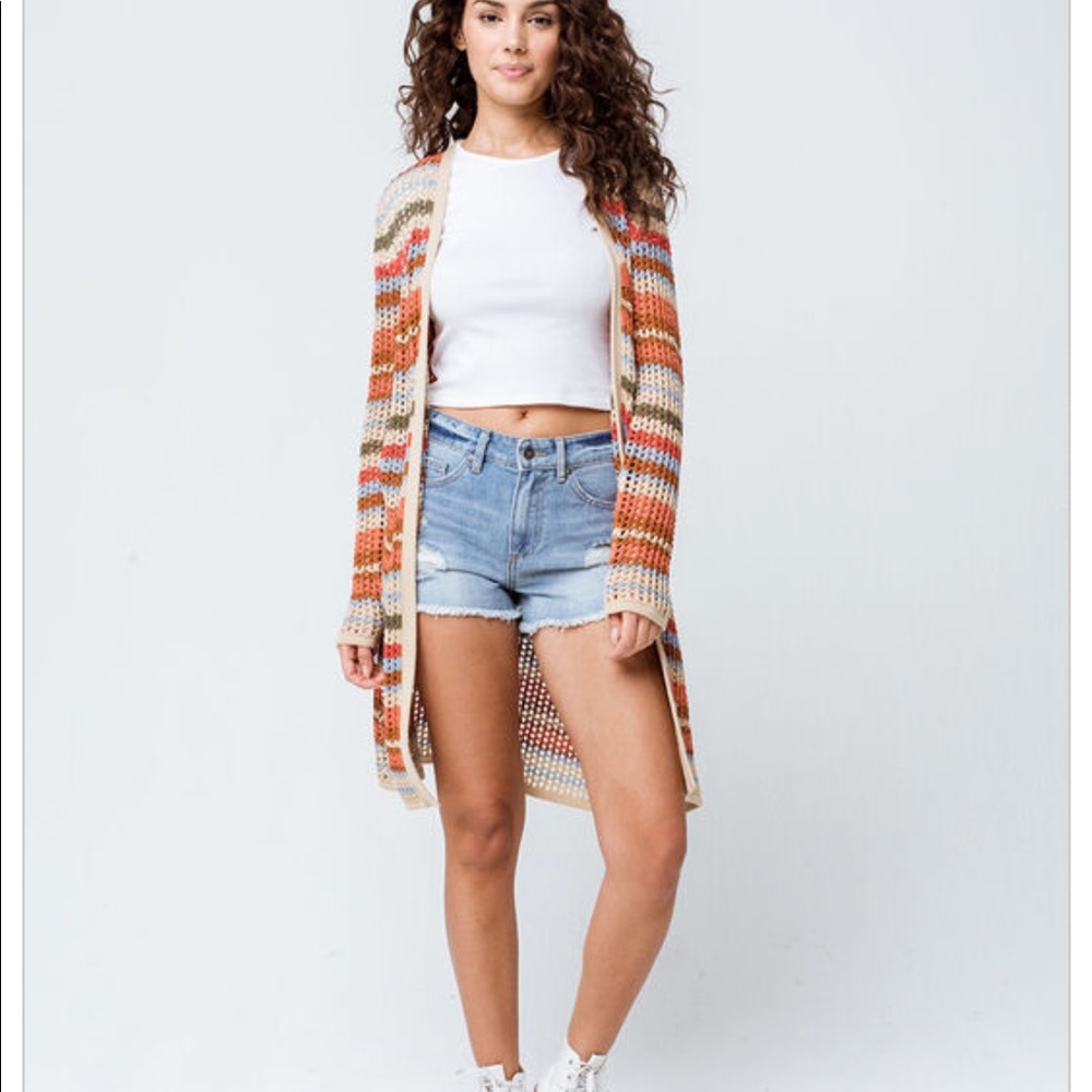 🧶 women’s stripe crochet summer cardigan
